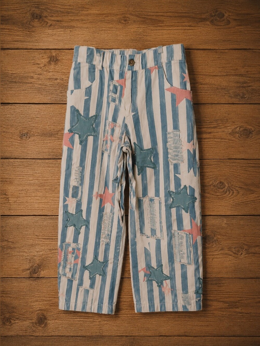 #1683 A Rare Bird Stripes & Stars Pants